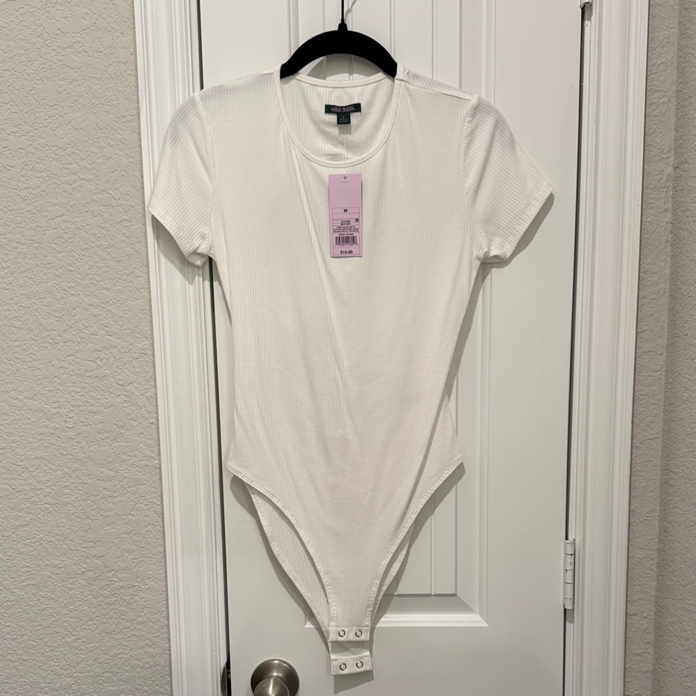 Wild Fable White Ribbed Bodysuit